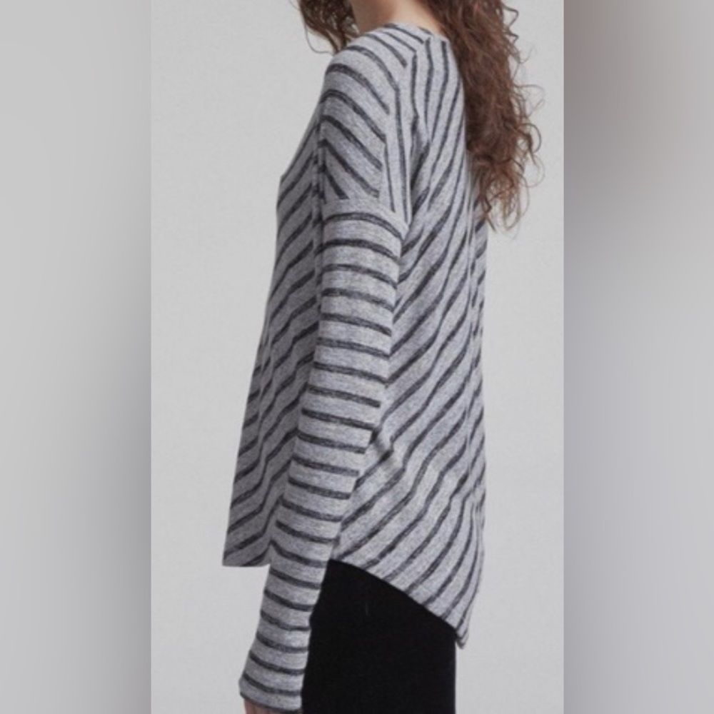Rag & Bone Striped Hudson V-Neck Jersey Sweater Size S - Picture 4 of 6
